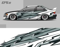 abstraktes Car Wrap Design modernes Rennhintergrunddesign für Fahrzeugfolierung, Rennwagen, Rallye usw vektor