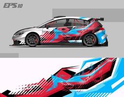 abstrakt bilinpackningsdesign modern racingbakgrundsdesign för fordonsinpackning, racerbil, rally, etc vektor