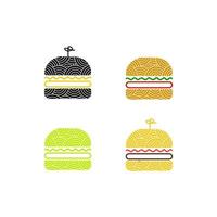 Bundle-Logo-Icon-Set Ramen-Burger s vektor