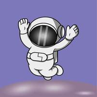 söt astronaut flyger fritt flygande vektor