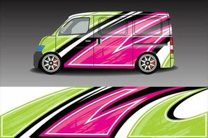 Premium-Vektor-Rennwagen-Wrap-Aufkleber-Hintergrunddesign vektor