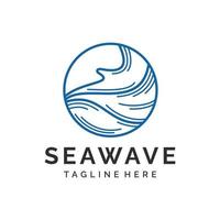 sea wave line minimalistisk logotypdesign vektor