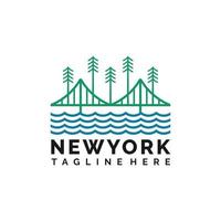 Logo-Design der New Yorker Brücke vektor