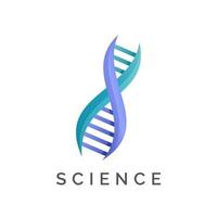 DNA-Logo-Design 3D-Farbverlauf bunt vektor