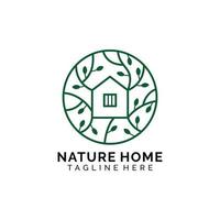 natur hem monilne minimalistisk logotyp design vektor