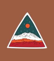 Illustration des Denali-Nationalparks für T-Shirt-Design, T-Shirt-Design, Patch-Emblem-Abzeichen-Design vektor