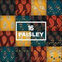 nahtloses Paisley-Muster basierend auf Ornament-Paisley-Mandana-Druckkollektion. Boho-Vintage-Stil-Vektor-Hintergrund. Seidenhalstuch oder Halstuch im quadratischen Musterdesign, bestes Motiv zum Drucken auf fab vektor