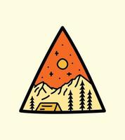 camping och berg vektor för t-shirt design, tee design, patch emblem badge design
