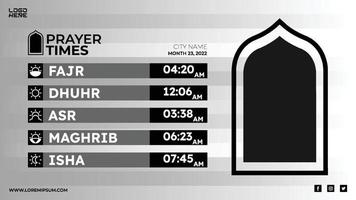 modern islamisk bön tidsplan banner mall vektor