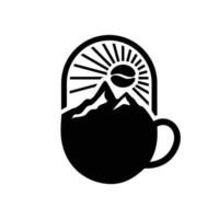 berg kaffe logotyp koncept vektor