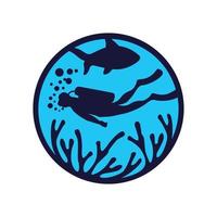 dykning logotyp mall illustration. snorkling vektor
