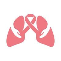 lungcancer medvetenhet band. symbol för världens lungcancermedvetenhetsmånad i november vektor