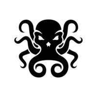 Kraken- und Kopfschädel-Logo-Vektor vektor