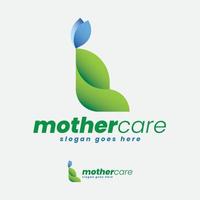 Schwangerschaftszeit Mutterpflege Logo-Design vektor