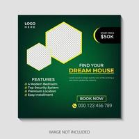 Design von Social-Media-Postvorlagen für den Verkauf von Traumhäusern vektor