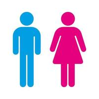 das Toilettensymbol für Frauen und Männer