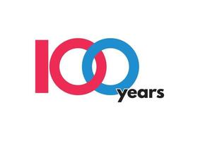 100-års logotyp och typografi vektor