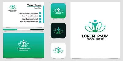 minimalistisches Lotus-Logo-Design und Branding-Kartenvorlage