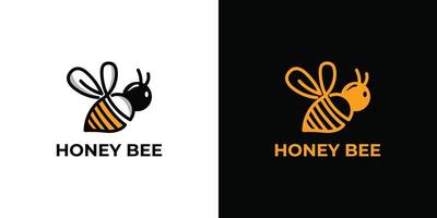 elegant minimalistisk bee logotyp set vektor