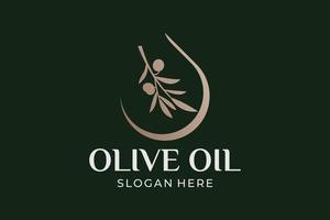 einfaches und modernes olivenöl-logo-set vektor