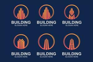 Set Logo-Gebäude für Unternehmen und Agenturen vektor