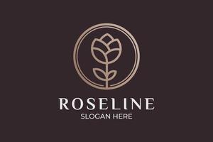 einfaches und modernes roseline-logo-set vektor