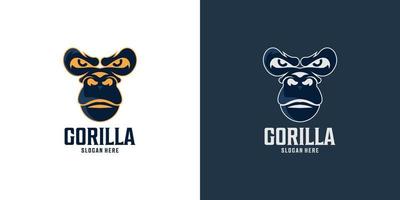 einfaches und elegantes Gorilla-Logo-Set vektor