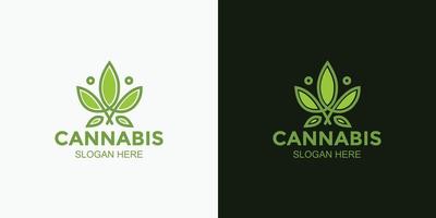 modern minimalistisk cannabisdesignlogotyp vektor