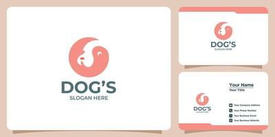 minimalistisches Hundelogo-Set mit modernem Logo-Design und Visitenkarte vektor