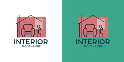 modern stil interiör logotyp set vektor