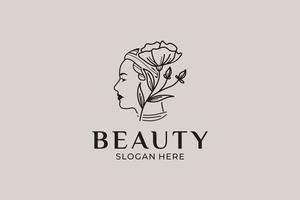 einfaches und modernes Beauty-Logo-Set vektor