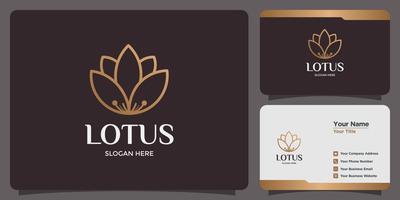 Lotusblumen-Design-Logo und Visitenkarte vektor
