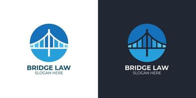minimalistisches, elegantes Bridge-Law-Logo-Set vektor