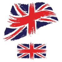 Flagge des Vereinigten Königreichs auf weißer Hintergrundvektorillustration. vektor