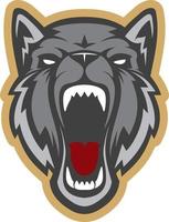 Wolfskopf-Logo. Cartoon-Charakter-Vektor. ideal für Sportlogos und Teammaskottchen. vektor