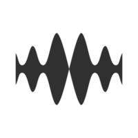 Sound, Audio-Wellen-Glyphe-Symbol. Silhouettensymbol. Vibration, Geräuschamplitude. Frequenz des Musikrhythmus. Funksignal, Sprachaufzeichnungslogo. Energie wellenförmige Linien. negativer Raum. vektor isolierte illustration
