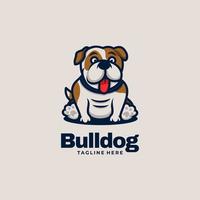 vektor logotyp illustration bulldog enkel maskot stil.