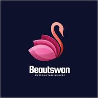 vektor logotyp illustration vacker swan gradient färgglad stil.