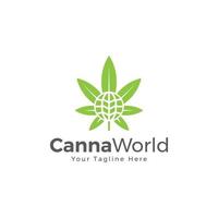 cannabis världen global logotyp vektor