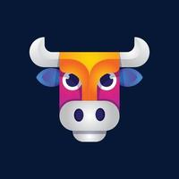 Kühe Kopf bunter Farbverlauf Logo Vektor