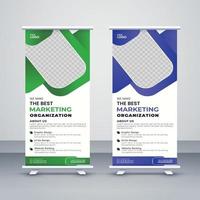 corotate och kreativ rollup banner design vektor