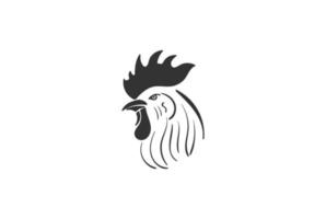 vintage retro manlig tupp kuk kycklinghuvud för gård eller kött mat logotyp design vektor