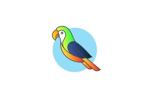 bunter papagei vogel maskottchen charakter cartoon logo design vektor