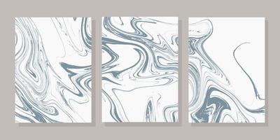 schönes abstraktes Plakatset aus flüssigem Marmor für die Wanddekoration vektor