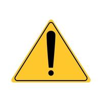 Vorsicht Warnschild mit Ausrufezeichen. Warn-, Gefahr-, Gefahren-, Aufmerksamkeits- und Fehlersymbol. gelbes Straßenschild. vektor