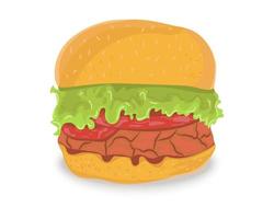 sallad och bacon fyllda hamburgare illustration vektor