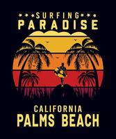 surfparadis kalifornien palms beach vektor