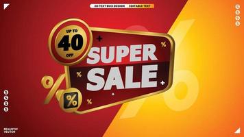 Super Sale 3D-Premium-Label für Werbezwecke vektor