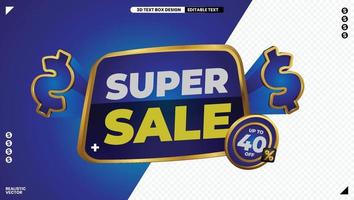 Super-Sale-Shopping-Promo-Etikett mit bearbeitbarem Text