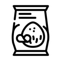 Kokoschips Snack Symbol Leitung Vektor Illustration